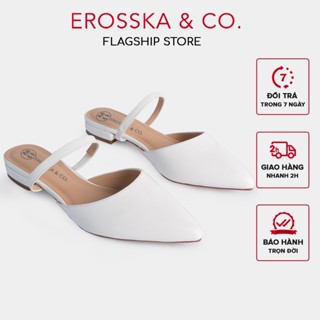 Erosska - Giày cao gót  mũi nhọn gót bệt 1,5 cm màu trắng ver 2 - EL019