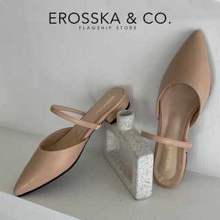Erosska - Giày cao gót nữ đế xẹp mũi nhọn thời trang màu đen ver 3 - EL019