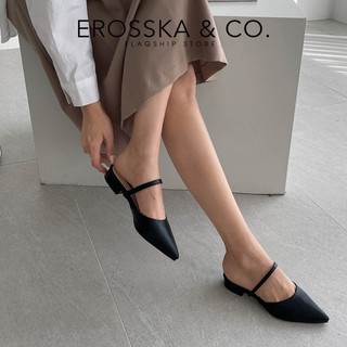 Erosska - Giày cao gót  mũi nhọn gót bệt 1,5 cm màu trắng ver 2 - EL019