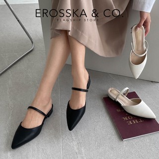 Erosska - Giày cao gót  mũi nhọn gót bệt 1,5 cm màu trắng ver 2 - EL019