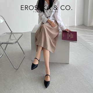 Erosska - Giày cao gót  mũi nhọn gót bệt 1,5 cm màu trắng ver 2 - EL019