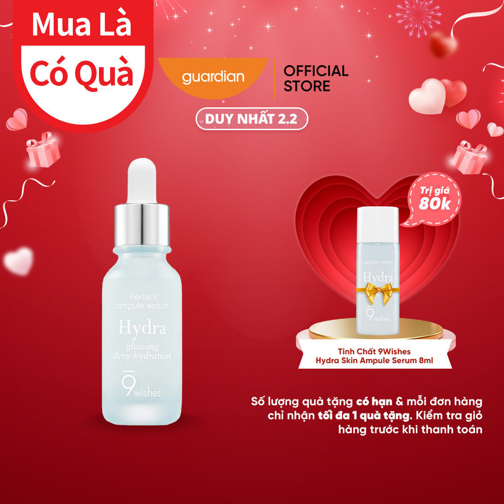 Tinh Chất Hydra Skin Ampule Serum Cấp Ẩm Và Làm Sáng Da 9WISHES 25ml