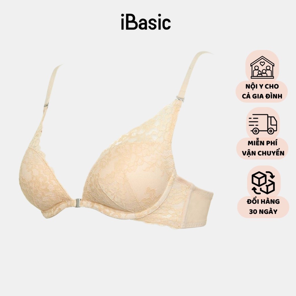 Áo ngực có gọng mút vừa ren cup demi cài trước iBasic BRAY060 | Shopee ...