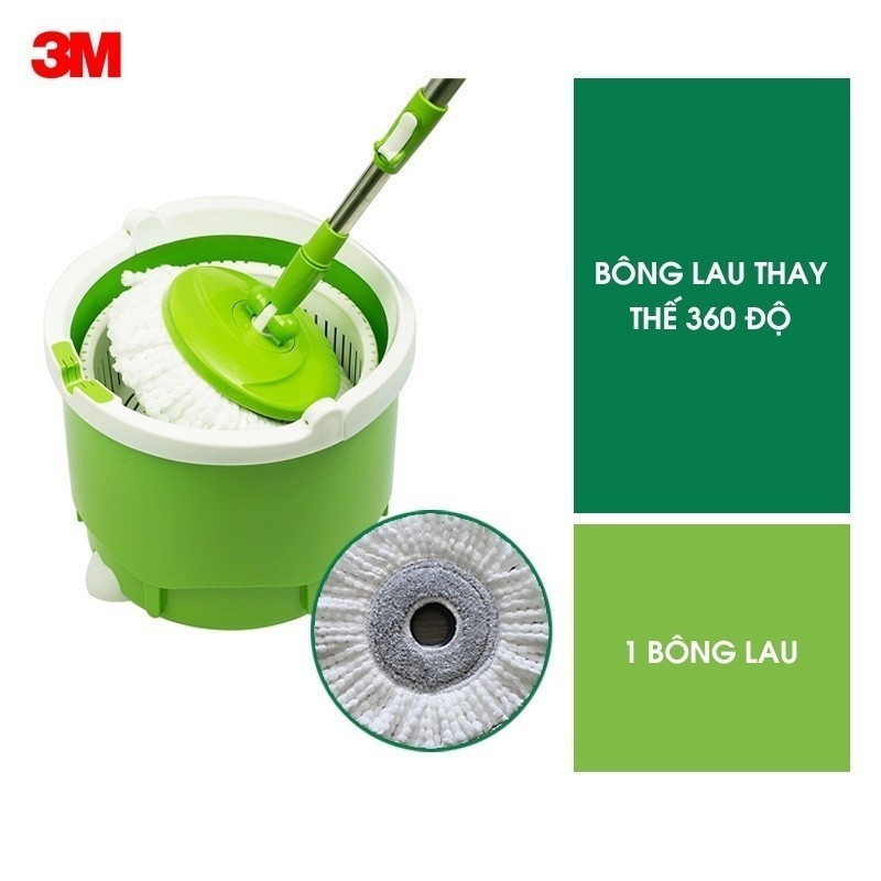 Ảnh Combo 2 Bông lau thay thế (dùng cho Bộ cây lau nhà 360 độ lồng giặt và vắt tích hợp) 3M™ Scotch-Brite™, thấm hút tốt 1
