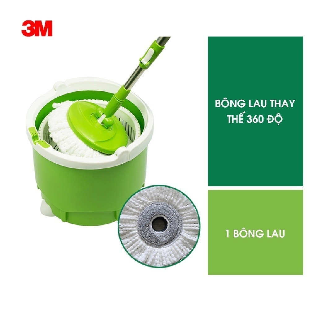 Ảnh Combo 2 Bông lau thay thế (dùng cho Bộ cây lau nhà 360 độ lồng giặt và vắt tích hợp) 3M™ Scotch-Brite™, thấm hút tốt 4