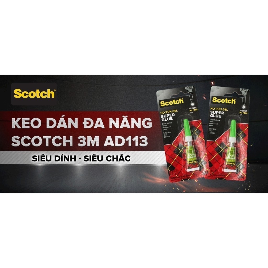 Ảnh Combo 3 Keo dán đa năng 3M™ Scotch®, siêu dính, trong suốt, dạng loãng, mau khô, 2g/ống, Dán được nhiều chất liệu 4