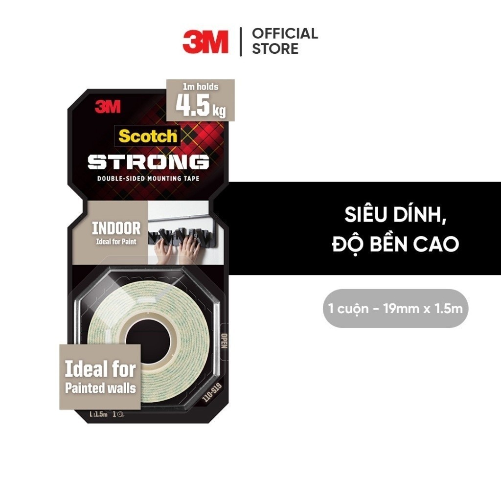 Đánh Giá Băng Keo 2 Mặt 3M™ Scotch® Siêu Dính, Bền Bỉ, Dùng Trong Nhà - Không Cần Khoan
