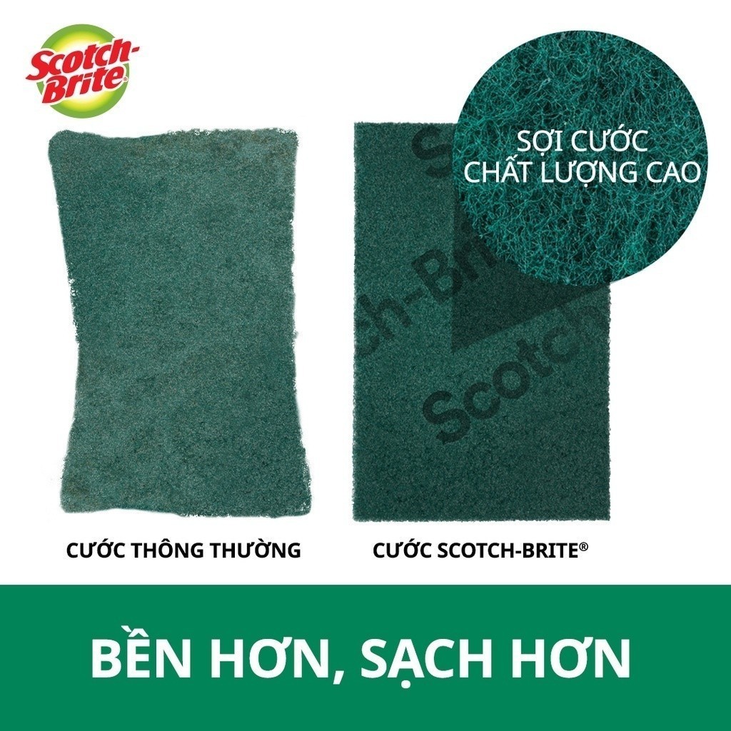 Ảnh Cước rửa chén siêu sạch 3M™ Scotch-Brite®, sợi cước chất lượng cao, gói 5 miếng, 150x100mm 4