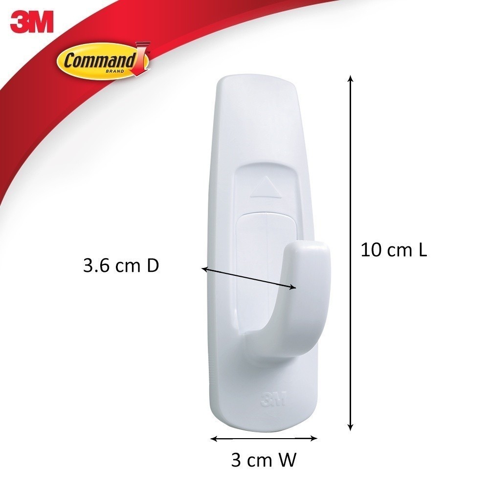 Ảnh Móc dán tường chịu lực 2.2kg 3M™ Command™, 17003, độ bền cao, bám cực chắc, chịu lực 2.2kg, vỉ 1 cái 2
