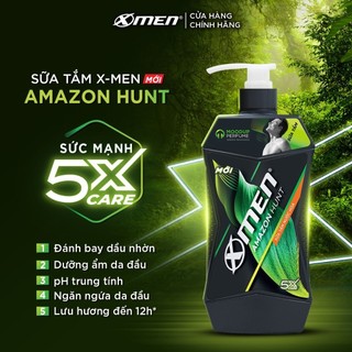 Dầu gội + Sữa Tắm Nước Hoa Xmen Amazon Hunt/Vegas Delight 630g - Công Nghệ Mùi Hương Nam Tính Giúp Tinh Thần Phấn Chấn