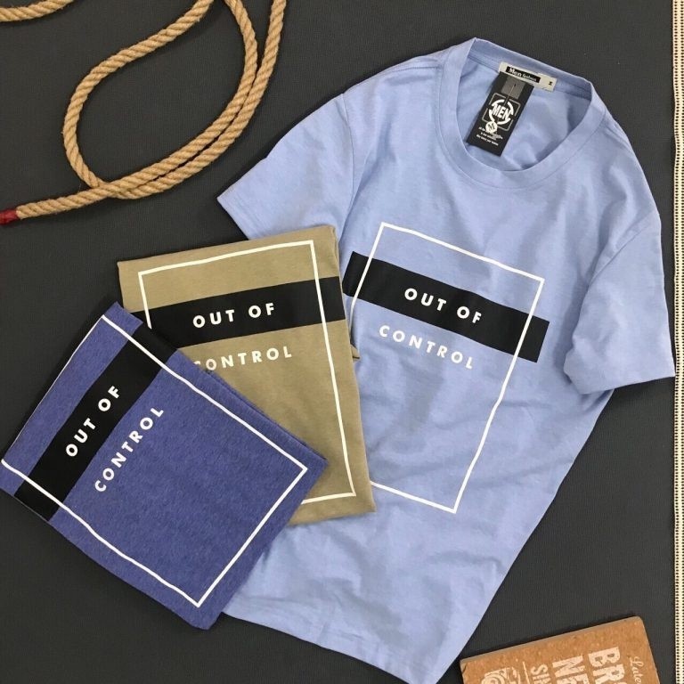 (Hàng Đẹp) Áo thun nam in chữ cổ tròn, thun cotton muối thoáng mát, trẻ trung, màu sắc tươi sáng dễ phối đồ -STS0044