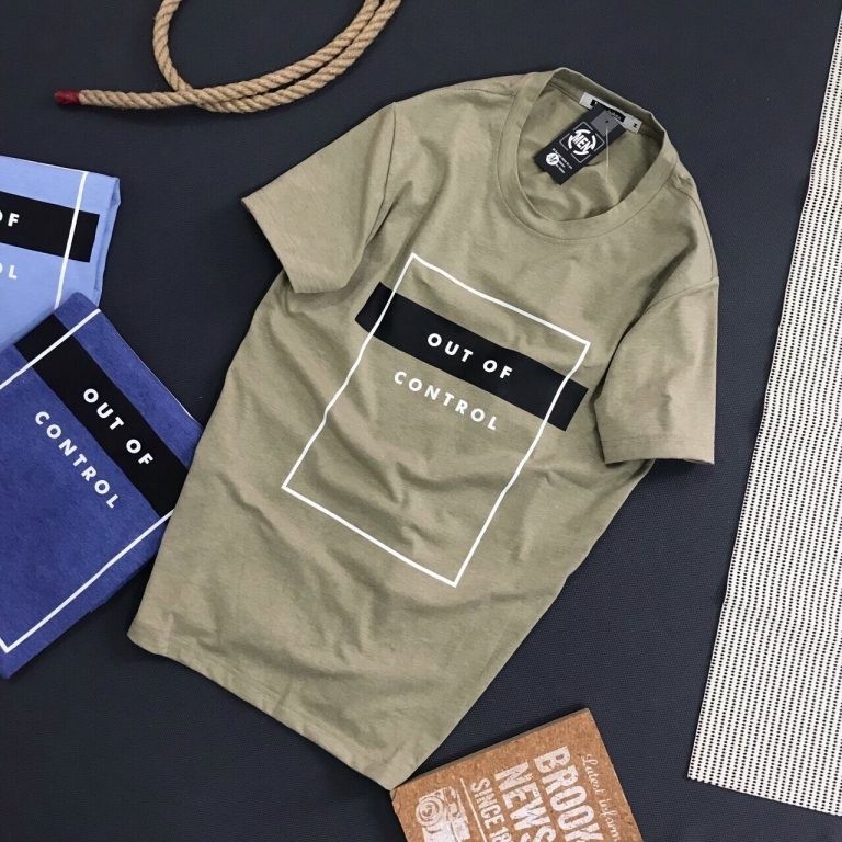 (Hàng Đẹp) Áo thun nam in chữ cổ tròn, thun cotton muối thoáng mát, trẻ trung, màu sắc tươi sáng dễ phối đồ -STS0044