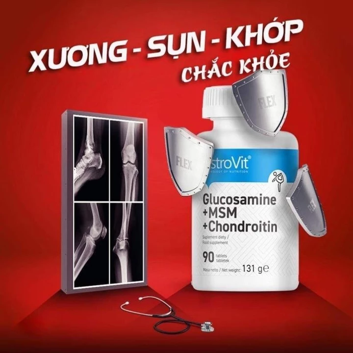 OstroVit Glucosamine + MSM + Chondroitin (90 Viên) – Hỗ Trợ Sụn Khớp & Xương Khỏe Mạnh – 4