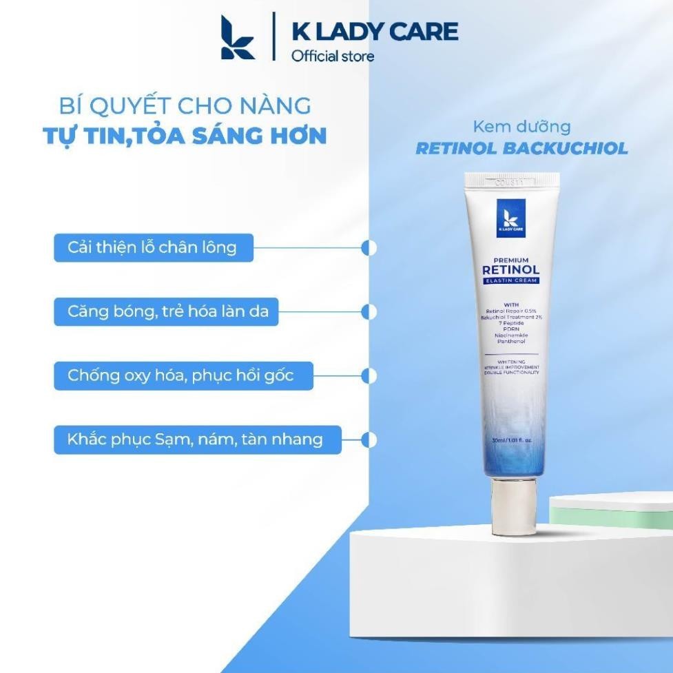 Kem Retinol K Lady Care 30ml, trẻ hóa da, giảm thâm, nám, tàn nhang