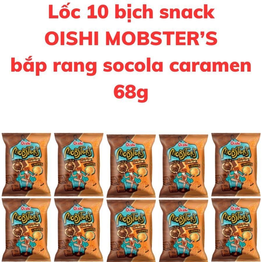 Bánh snack OISHI MOBSTER'S bắp rang socola caramen bịch 68g | Shopee ...