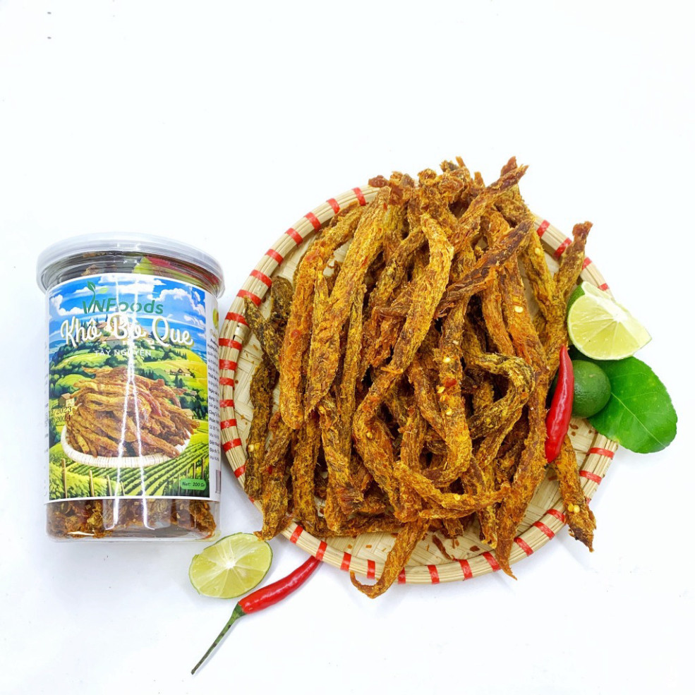 Khô Bò Que Tây Nguyên 200Gr Xuất Khẩu 100% Thịt Bò Tươi VNFoods