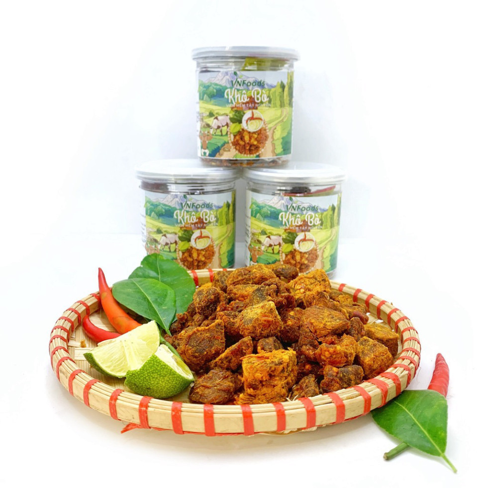 Khô Bò Viên Mềm Tây Nguyên 200Gr Xuất Khẩu Đảm Bảo VSATTP VNFoods