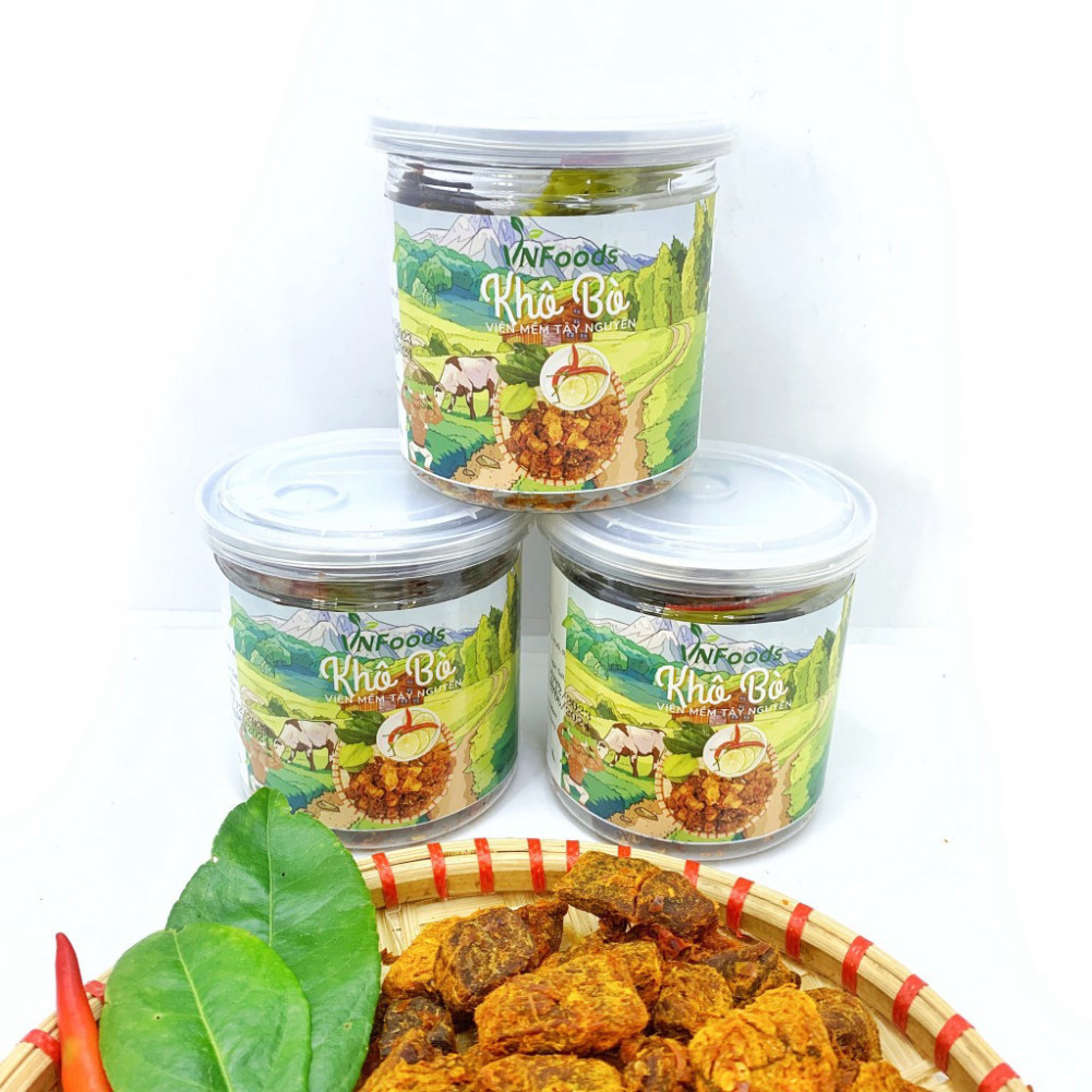 Khô Bò Viên Mềm Tây Nguyên 200Gr Xuất Khẩu Đảm Bảo VSATTP VNFoods