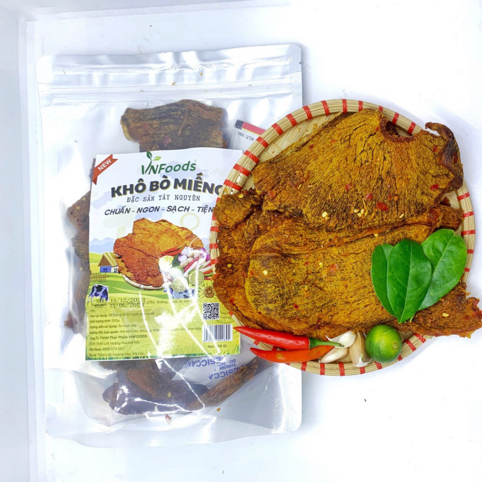 Khô Bò Miếng Tây Nguyên 500Gr Đảm Bảo ATVSTP VNFoods