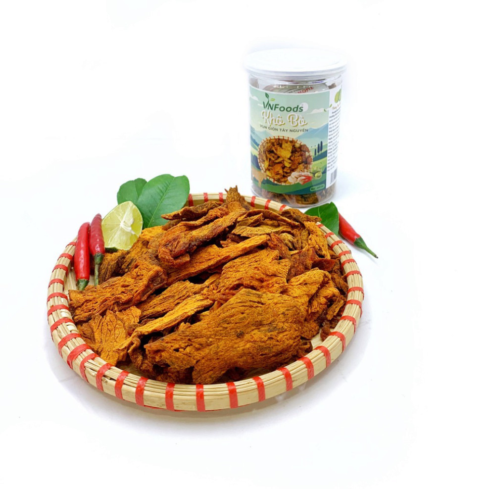 Khô Bò Vụn Giòn Tây Nguyên 250Gr Xuất Khẩu Cay Vừa Chuẩn Vị VNFoods