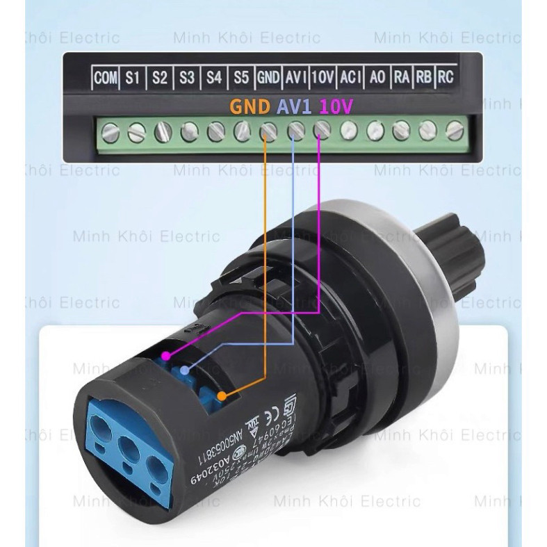 Chiết áp phi 22mm LA42DWQ,chiết áp tủ điện,biến trở,biến trở xoay chiết áp,triết áp,chiết áp đơn,chiết áp xoay cho biến