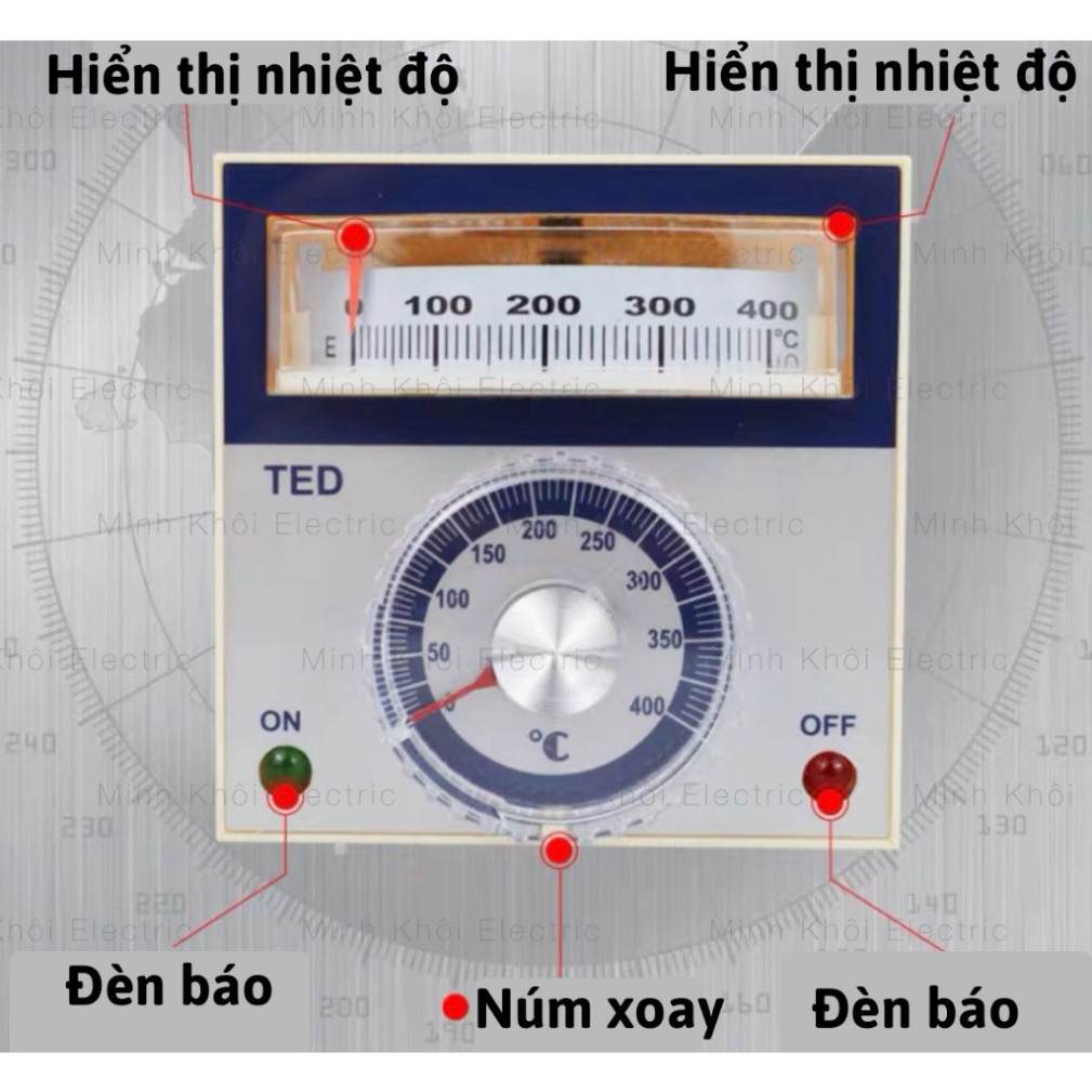 Đồng Hồ Nhiệt Độ TED 2001,bộ điều khiển nhiệt độ kỹ thuật số,bộ chỉnh nhiệt lò bánh mì,đồng hồ chỉnh nhiệt lò nướng TED