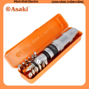 Bộ tô vít đóng Asaki AK-7192 13 chi tiết,bộ vít đóng tự động Asaki 13 mũi,bộ tua vít đóng Asaki AK-7192,hộp tuốc nơ vit