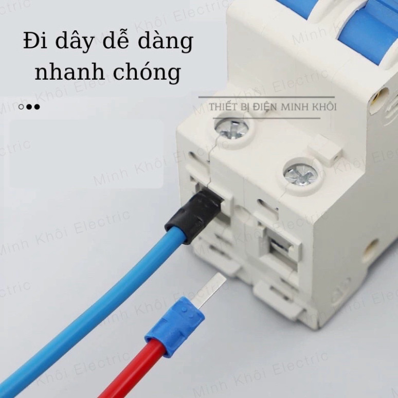 Cos Kim Dẹt Bọc Nhựa 100c, cos pin dẹp, đầu cốt kim dẹp, cốt pin dẹt nối điện Cao Cấp