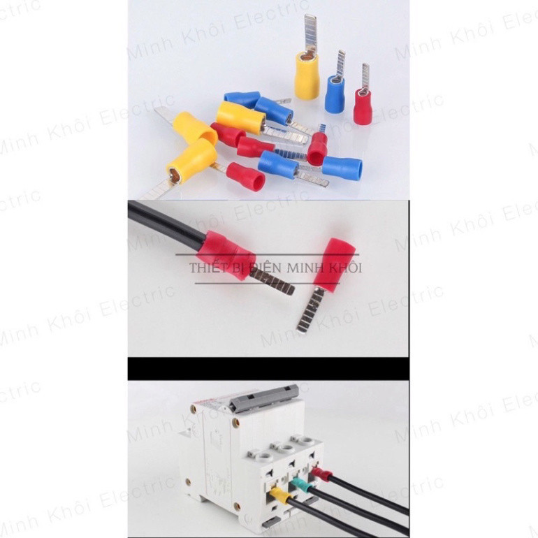 Cos Kim Dẹt Bọc Nhựa 100c, cos pin dẹp, đầu cốt kim dẹp, cốt pin dẹt nối điện Cao Cấp