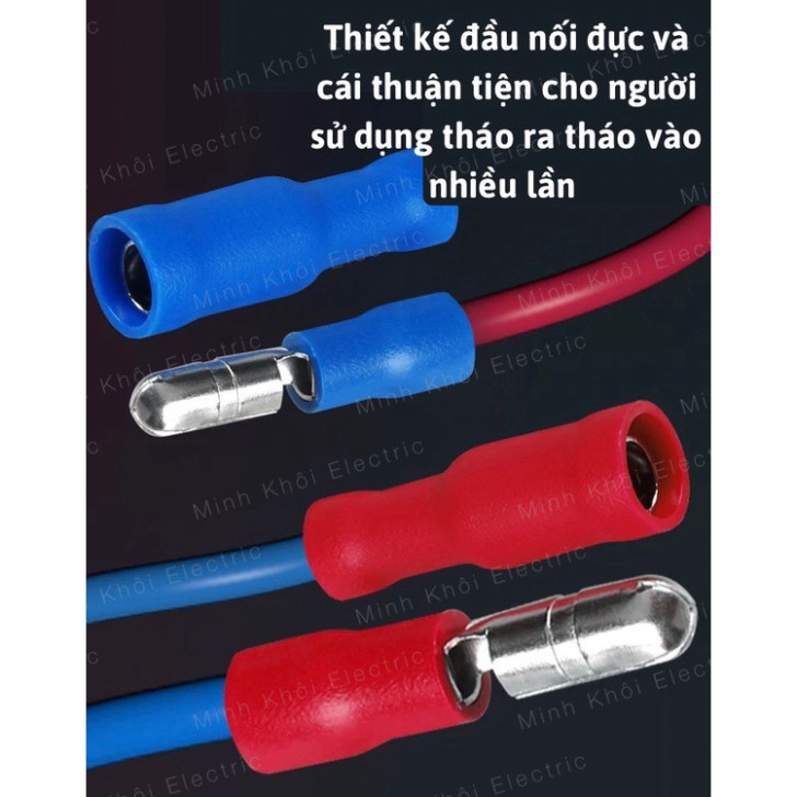 100 Cos Đầu Đạn,đầu cos nối dây điện, cốt đực cái, cosse hình đầu đạn, giắc cắm cách điện, bắp chuối duc cai, jack nối C
