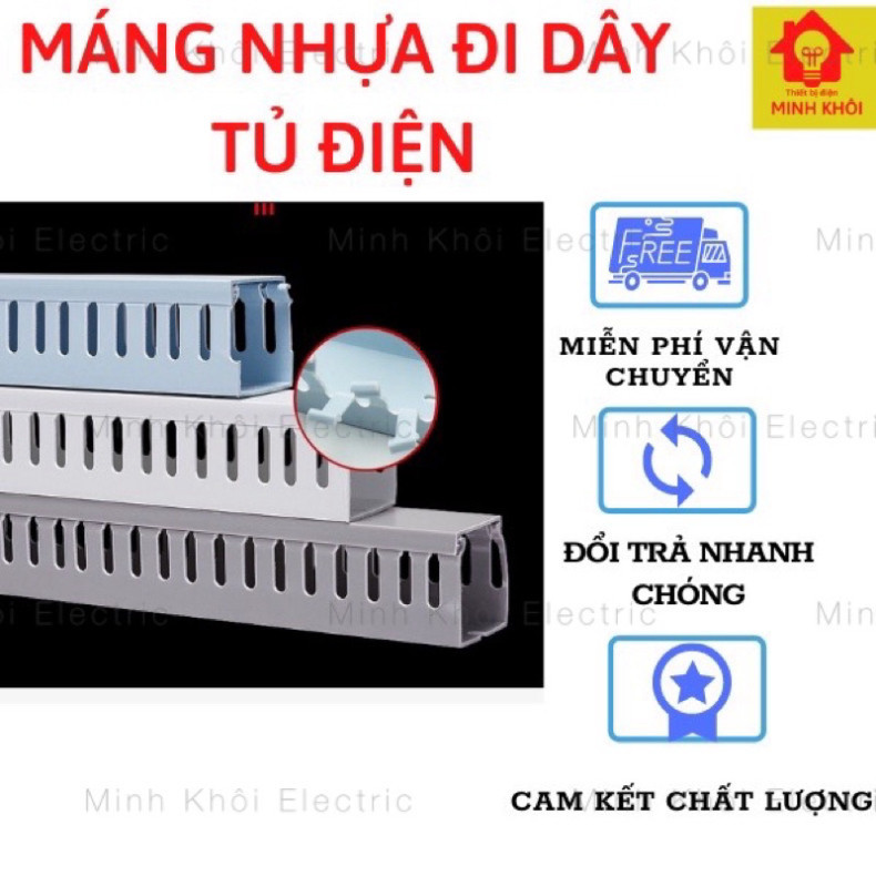 Máng nhựa đi dây điện có nắp trong tủ điện ,thanh máng nhựa lắp tủ điện Cao Cấp