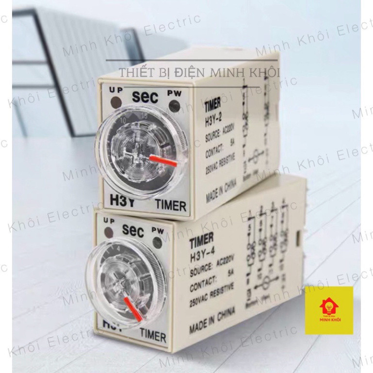 Rơ le thời gian H3Y-2, H3Y-4 Các Loại Kèm Đế, công tắc hẹn giờ, relay thời gian, timer hẹn giờ, timer cơ Cao Cấp