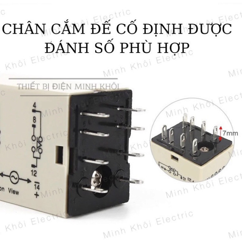 Rơ le thời gian H3Y-2, H3Y-4 Các Loại Kèm Đế, công tắc hẹn giờ, relay thời gian, timer hẹn giờ, timer cơ Cao Cấp