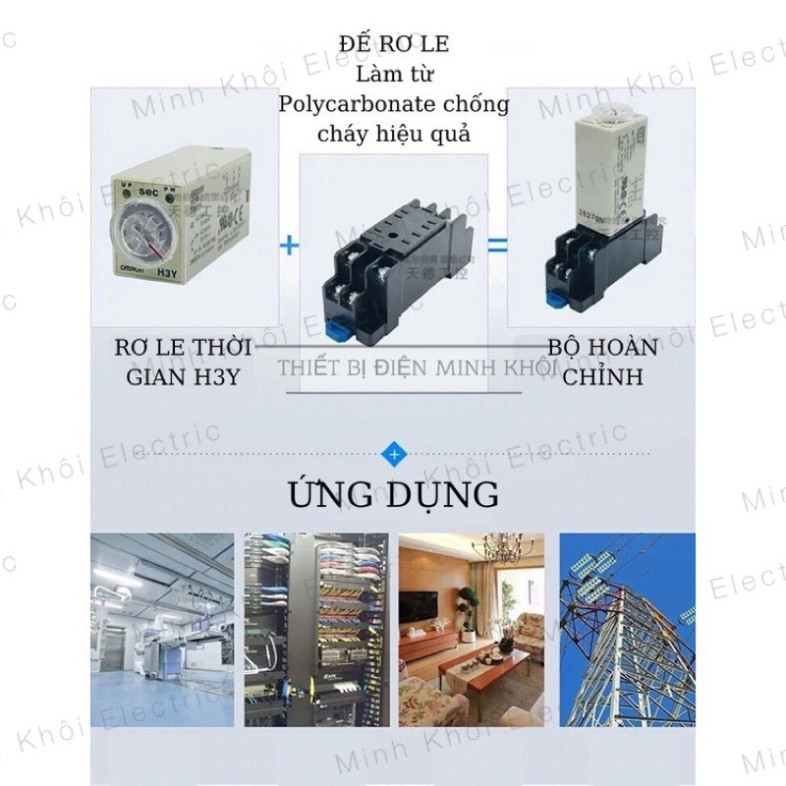 Rơ le thời gian H3Y-2, H3Y-4 Các Loại Kèm Đế, công tắc hẹn giờ, relay thời gian, timer hẹn giờ, timer cơ Cao Cấp