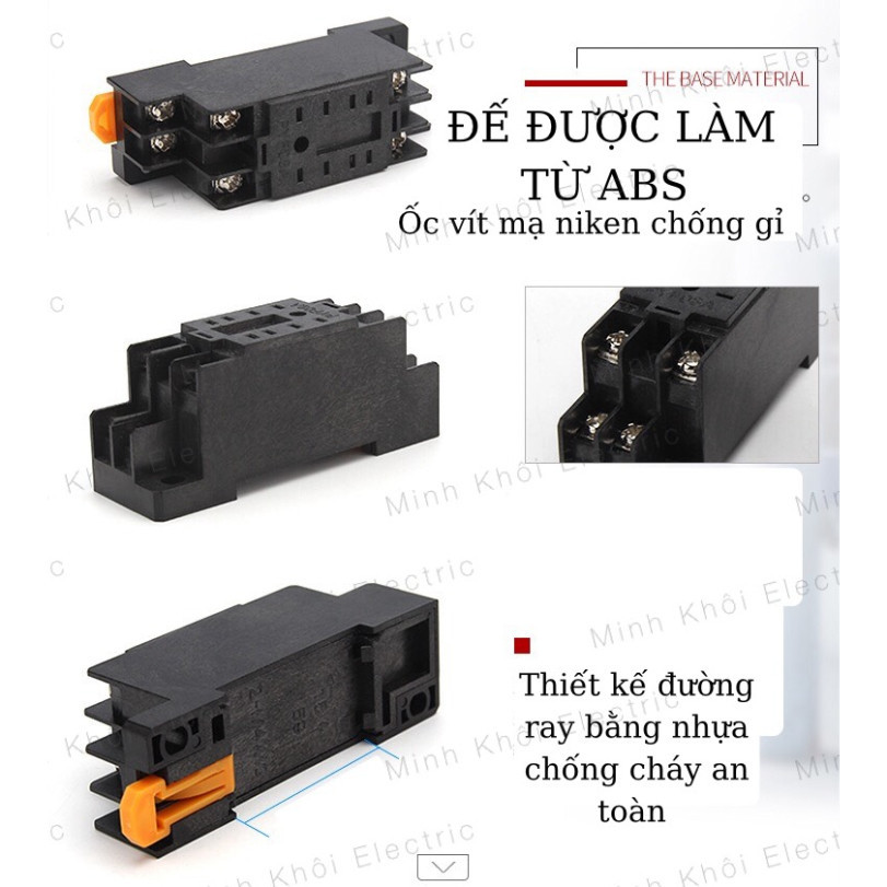 Rơ le trung gian Chint 8 và 14 chân kèm đế,relay Chint 220V,24V,12V, relay trung gian chint, ro le trung gian Cao Cấp