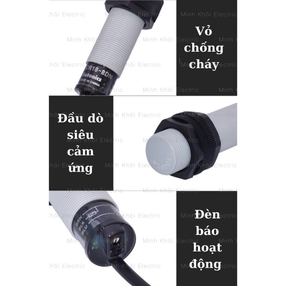 Cảm biến Autonic CR18-8DN,CR18-8DP,cảm biến tiệm cận điện dung Autonic,cảm biến điện dung,cảm biến quang,cảm biến sensor