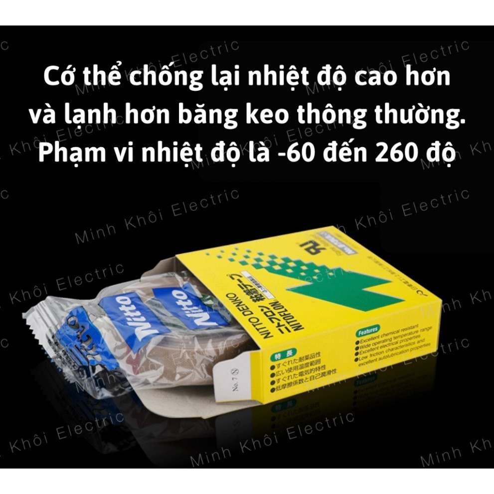 Băng dính nhiệt Nitto, băng keo chịu nhiệt nitto chịu nhiệt độ cao, kháng hóa chất, chống mài mòn Cao Cấp