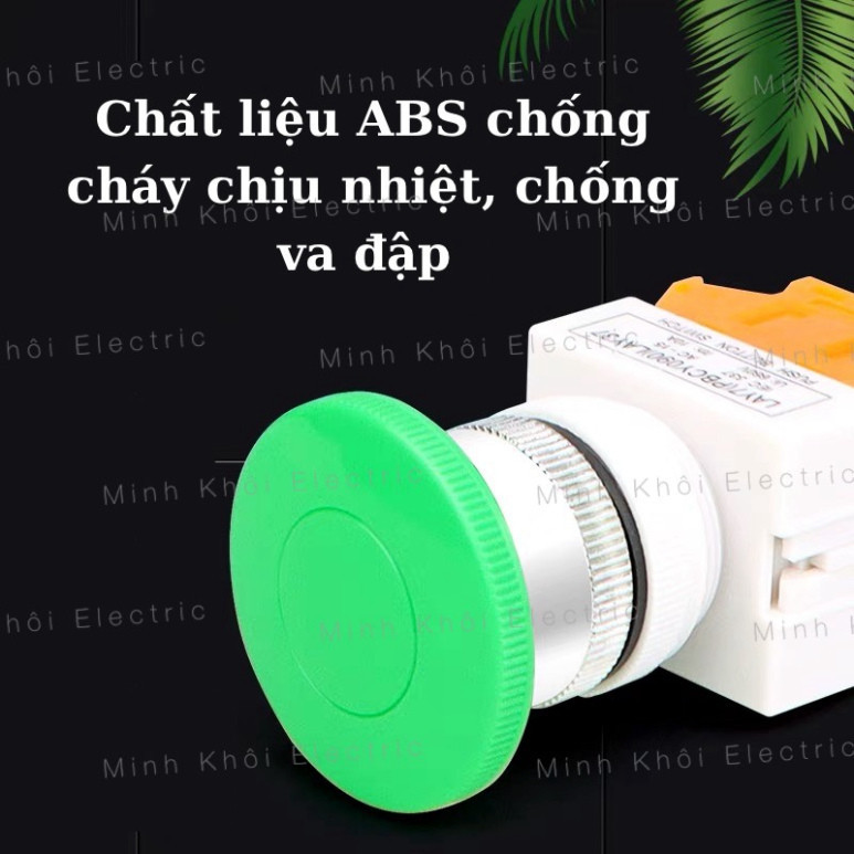 Nút nhấn nhả có đèn phi 22 đầu nấm,nút nhấn tủ điện chống nước dạng nấm, công tắc nút nhấn tự động,công tắc nút nhấn đề