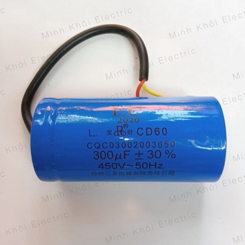 Tụ Khởi Động Mô Tơ, tụ điện LC, tu điện khởi động động cơ, tu đề 450VAC - Xanh Dương 200uF, 300uF Cao Cấp