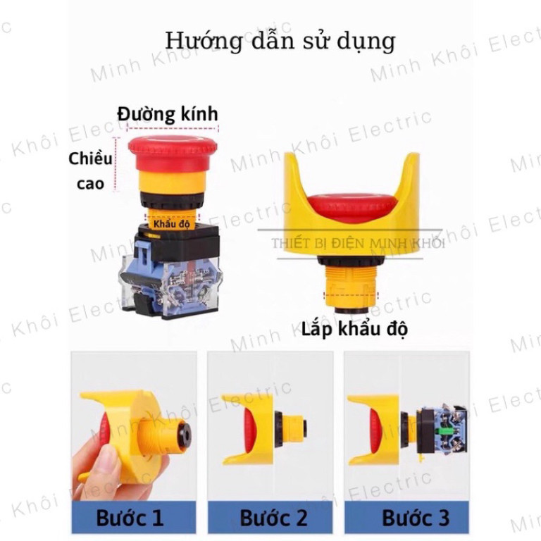 Nắp Chụp Bảo Vệ Nút Dừng Khẩn Cấp Phi 22mm, vòng bảo vệ nút dừng,vòng chụp bảo vệ, vỏ bảo vệ nút stop,vòng đệm tròn Cao
