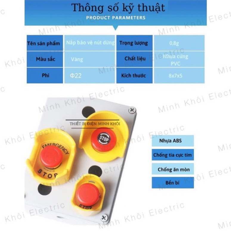 Nắp Chụp Bảo Vệ Nút Dừng Khẩn Cấp Phi 22mm, vòng bảo vệ nút dừng,vòng chụp bảo vệ, vỏ bảo vệ nút stop,vòng đệm tròn Cao