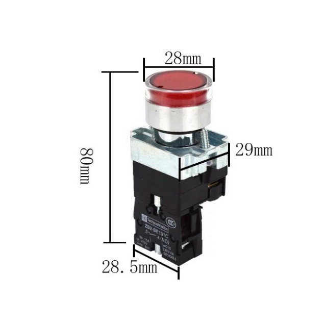 Nút nhấn nhả có đèn phi 22 Temenique,nút nhấn tủ điện Temenique chống nước, nút nhấn giữ, nút ấn nhả, nút ấn giữ 22mm Ca