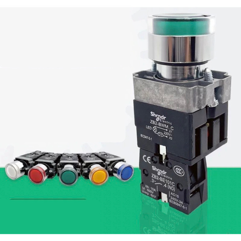 Nút nhấn nhả có đèn phi 22 Temenique,nút nhấn tủ điện Temenique chống nước, nút nhấn giữ, nút ấn nhả, nút ấn giữ 22mm Ca