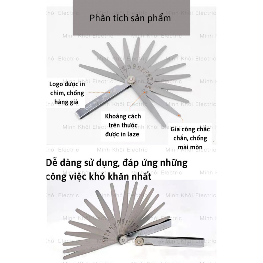 Bộ thước căn lá Asaki, thước nhét, thước đo khe hở Asaki, thước lá chỉnh cò Xupap, bộ chỉnh cò và thuoc lá canh khe hở C