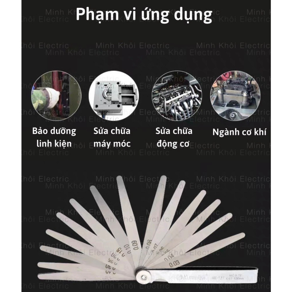 Bộ thước căn lá Asaki, thước nhét, thước đo khe hở Asaki, thước lá chỉnh cò Xupap, bộ chỉnh cò và thuoc lá canh khe hở C