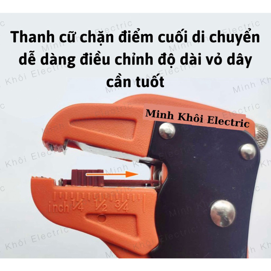 Kìm tuốt dây điện mỏ quạ Asaki AK-9104, kềm tuốt dây mỏ vịt, kìm tuốt dây điện ngang, kìm cắt dây Cao Cấp