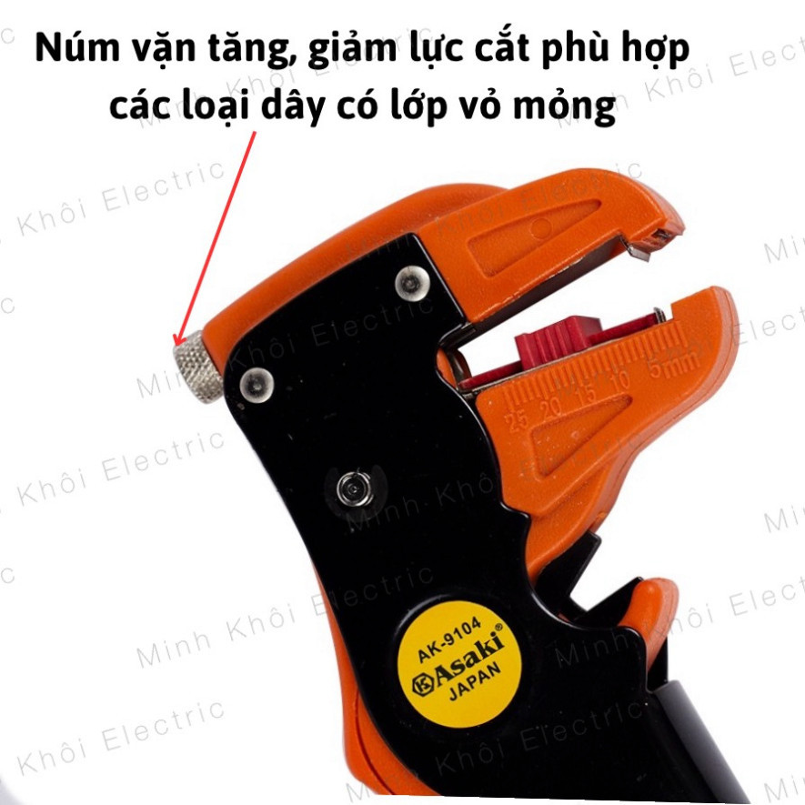 Kìm tuốt dây điện mỏ quạ Asaki AK-9104, kềm tuốt dây mỏ vịt, kìm tuốt dây điện ngang, kìm cắt dây Cao Cấp