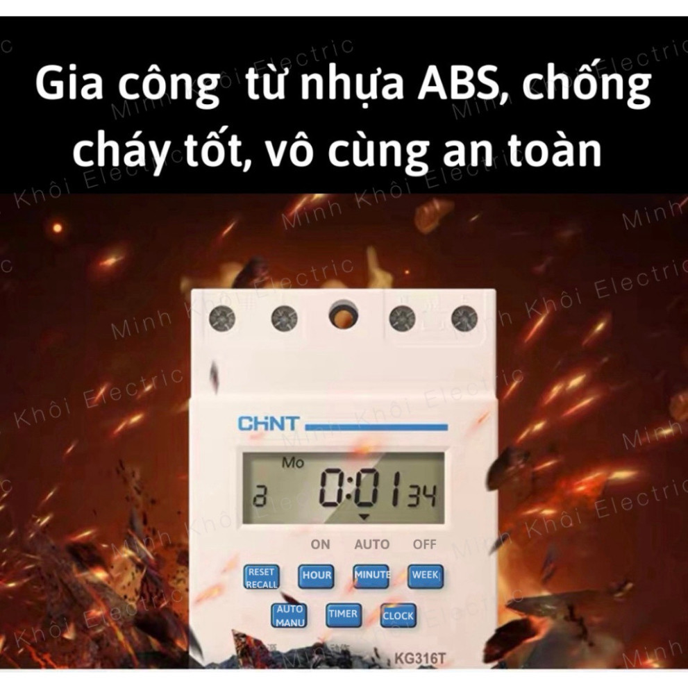 Bộ hẹn giờ thông minh, công tắc hẹn giờ KG316T Chint, timer hẹn giờ điện tử CHINT, rơ le thời gian kg316t Cao Cấp