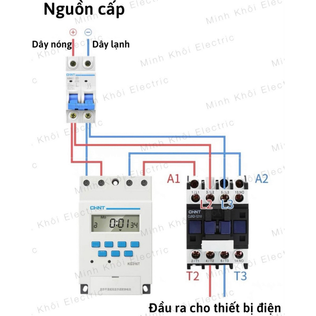 Bộ hẹn giờ thông minh, công tắc hẹn giờ KG316T Chint, timer hẹn giờ điện tử CHINT, rơ le thời gian kg316t Cao Cấp