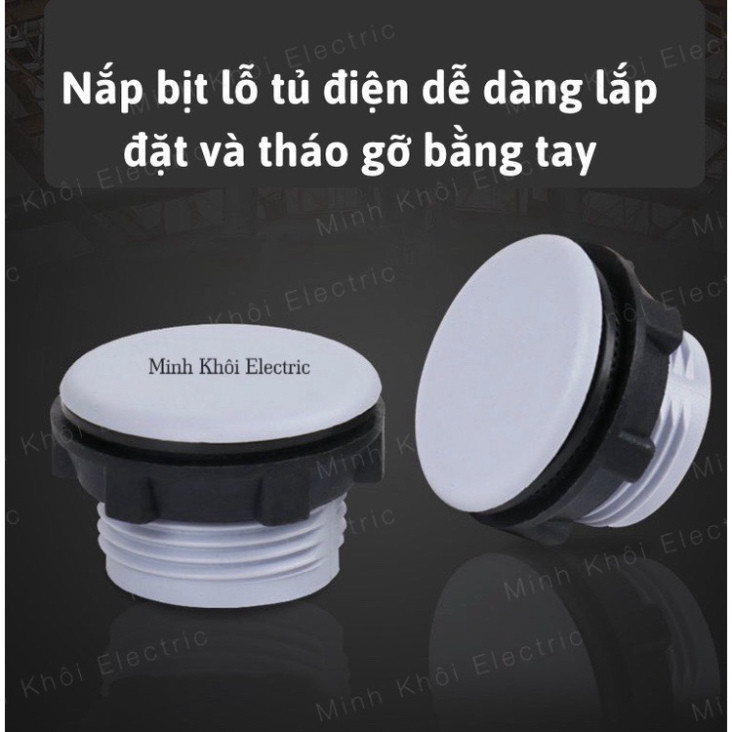 Nút Bịt Tủ Điện, nắp bịt lỗ khoét tủ điện, nút che lỗ phi 22,25/30,32 Cao Cấp